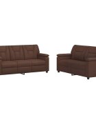 vidaXL Sada pohoviek 2 pcs Hnedá Umelá koža