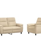 vidaXL Sada pohoviek 2 pcs Krémová Látka