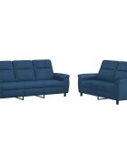 vidaXL Sada pohoviek 2 pcs Modrá Látka
