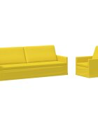 vidaXL Sada pohoviek 2 pcs Svetložltá Látka