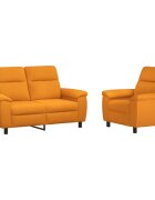 vidaXL Sada pohoviek 2 pcs Tmavá žltá Látka