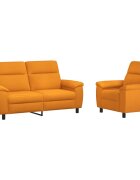 vidaXL Sada pohoviek 2 pcs Tmavá žltá Látka