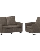 vidaXL Sada pohoviek 2 pcs Tmavosivá Umelý semišový materiál