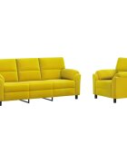 vidaXL Sada pohoviek 2 pcs Žltá Zamat
