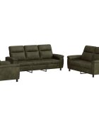 vidaXL Sada pohoviek 3 pcs Armádna zelená Faux semišová koža