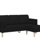 vidaXL Sada pohoviek Čierna 173 x 131 x 67 cm Polyester