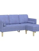 vidaXL Sada pohoviek s vankúšom Modrá džínovina Polyester