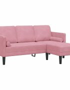 vidaXL Sada pohoviek s vankúšom Ružová Polyester