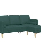 vidaXL Sada pohoviek s vankúšom Tmavozelená Polyester