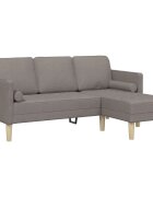 vidaXL Sada pohoviek Sivohnedá 173 x 131 x 67 cm Polyester