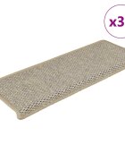 vidaXL Samolepiace nášľapy na schody vzhľad Sisal 30ks 65x21x4 svetlozelené