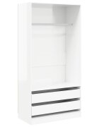 vidaXL Šatník lesklý biely 100x50x200 cm kompozitné drevo