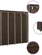 vidaXL Šatník so 4 priehradkami hnedý 175x45x170 cm