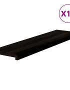 vidaXL Schodiskové stupne 12 ks hnedočierná 100x25x2 cm dubový masív