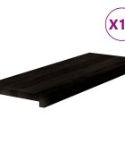 vidaXL Schodiskové stupne 12 ks hnedočierná 70x25x2 cm dubový masív