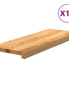 vidaXL Schodiskové stupne 12 ks svetlohnedá 70x30x2 cm dubový masív