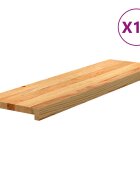 vidaXL Schodiskové stupne 12 ks svetlohnedá 90x25x2 cm dubový masív