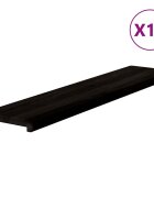 vidaXL Schodiskové stupne 16 ks hnedočierná 120x25x2 cm dubový masív