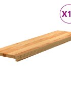 vidaXL Schodiskové stupne 16 ks svetlohnedá 100x25x2 cm dubový masív