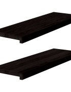 vidaXL Schodiskové stupne 2 ks hnedočierná 80x30x2 cm dubový masív