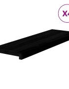vidaXL Schodiskové stupne 4 ks hnedočierná 80x30x2 cm dubový masív