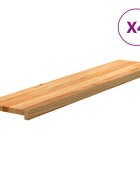 vidaXL Schodiskové stupne 4 ks svetlohnedá 120x30x2 cm dubový masív