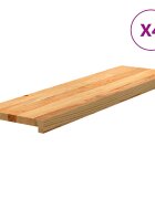 vidaXL Schodiskové stupne 4 ks svetlohnedá 90x30x2 cm dubový masív