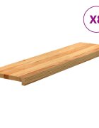 vidaXL Schodiskové stupne 8 ks svetlohnedá 100x25x2 cm dubový masív