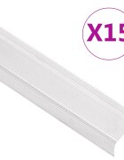 vidaXL Schodové lišty v tvare L 15 ks hliník 90 cm strieborné
