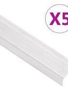 vidaXL Schodové lišty v tvare L 5 ks hliník 100 cm strieborné