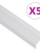 vidaXL Schodové lišty v tvare L 5 ks hliník 100 cm strieborné