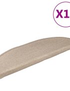 vidaXL Schodové rohože 15 ks 65x24x4 cm béžové polkruhové veľké
