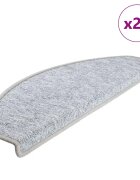 vidaXL Schodové rohože 20 ks 65x24x4 cm svetlosivé polkruhové veľké