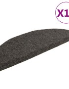 vidaXL Schodové rohože samolepiace 10 ks 65x21x4 cm antracitové polkruhové veľké