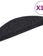 vidaXL Schodové rohože samolepiace 10 ks 65x21x4 cm čierne polkruhové veľké
