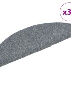 vidaXL Schodové rohože samolepiace 30 ks 65x21x4 cm svetlosivé polkruhové veľké