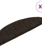 vidaXL Schodové rohože samolepiace 5 ks 56x17x3 cm tmavohnedé polkruhové