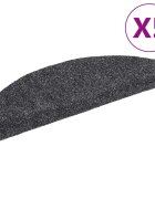 vidaXL Schodové rohože samolepiace 5 ks 65x21x4 cm tmavošedé polkruhové veľké