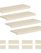 vidaXL Schodový rošt 12 ks 80 x 25 x 2 cm Biela Masívne dubové drevo