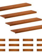 vidaXL Schodový rošt 16 ks 120 x 25 x 2 cm Hnedá Masívne dubové drevo