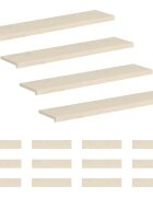 vidaXL Schodový rošt 16 ks 120 x 30 x 2 cm Biela Masívne dubové drevo