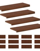vidaXL Schodový rošt 16 ks 70 x 25 x 2 cm Tmavohnedá