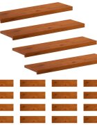 vidaXL Schodový rošt 20 ks 100 x 30 x 2 cm Hnedá Masívne dubové drevo
