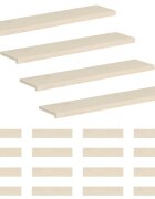 vidaXL Schodový rošt 20 ks 120 x 25 x 2 cm Biela Masívne dubové drevo