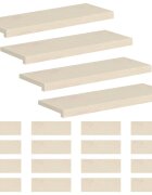 vidaXL Schodový rošt 20 ks 70 x 25 x 2 cm Biela Masívne dubové drevo