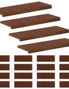 vidaXL Schodový rošt 20 ks 70 x 25 x 2 cm Tmavohnedá