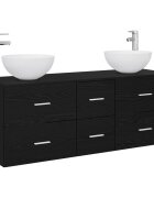vidaXL Set kabinetov do kúpeľne 3 ks Čierny dub 129 x 41 x 80 cm