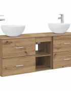 vidaXL Set kabinetov do kúpeľne 3 ks Dub artisan 129 x 35 x 80 cm