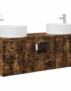 vidaXL Set kabinetov do kúpeľne 3 ks Dymový dub 129 x 445 x 80 cm