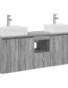 vidaXL Set kabinetov do kúpeľne 3 ks Sivý Sonoma 129 x 41 x 795 cm